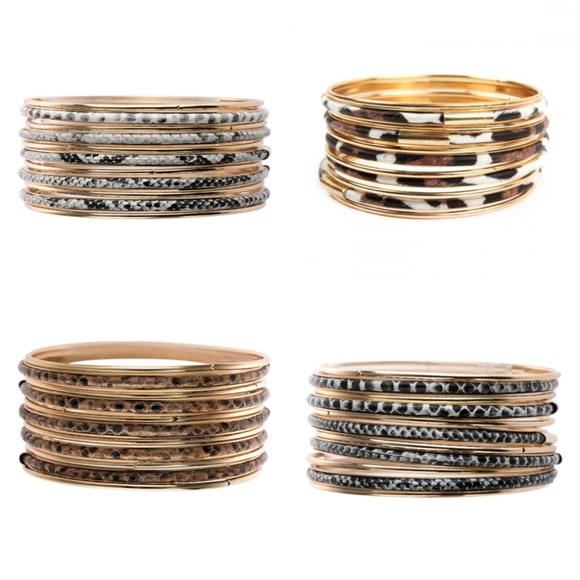 Brown Snake Skin bangle bracelets - Picture 5 of 6